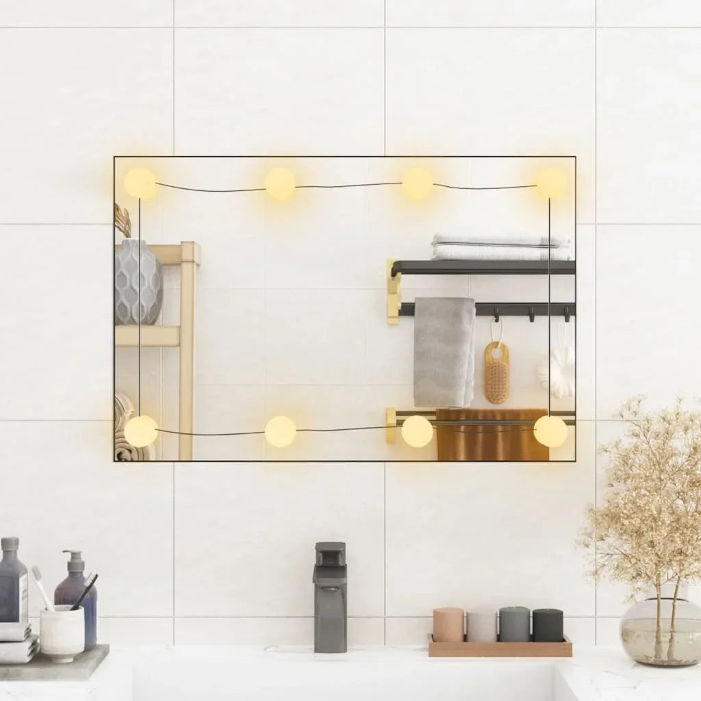 40x60 cm rectangular glass wall mirror with LED lights, home decoration wall Decker living room decoration - view 3