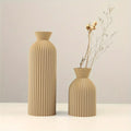 Elegant Khaki or Black Plastic Vase, Boho Chic Centerpiece - Khaki-S L
