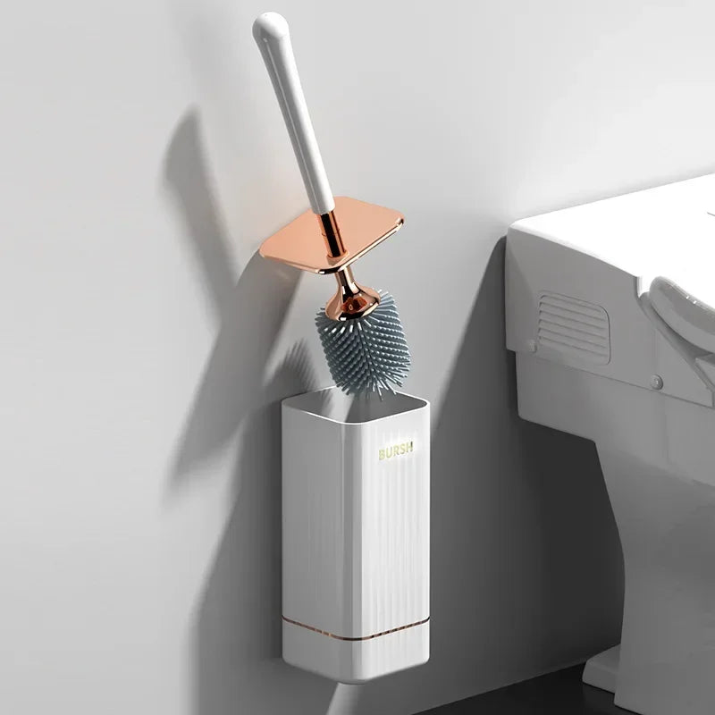 Silicone brush for efficient toilet cleaning - White TPR Head