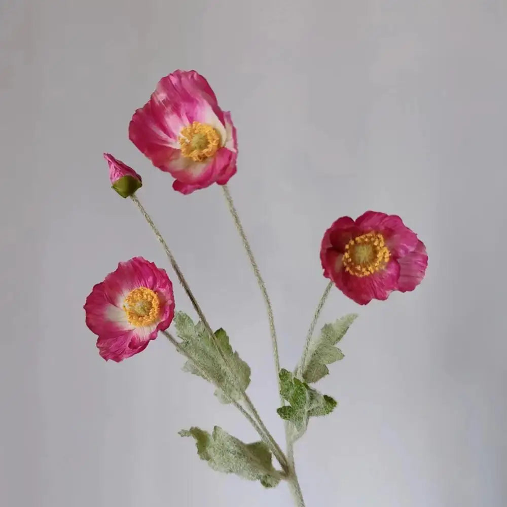 Bouquet of artificial flowers poppy for home decoration garden party - Crimson Red