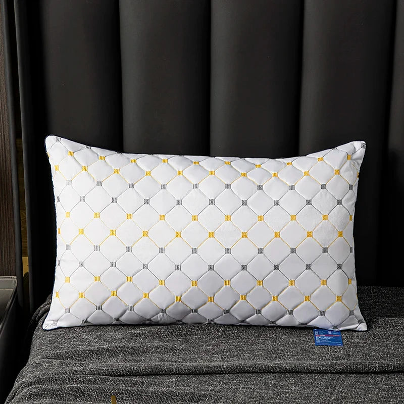 1pc Soft and Supportive White Pillow, Simple Polyester Rectangular Neck Pillow for Home and Hotel,18.9x29.13In