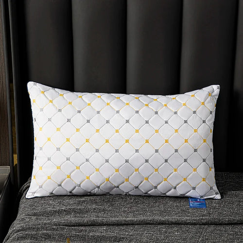 1pc Soft and Supportive White Pillow, Simple Polyester Rectangular Neck Pillow for Home and Hotel,18.9x29.13In
