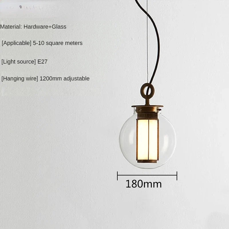 Minimalist glass pendant light for bar and restaurant - 1 head / Warm White