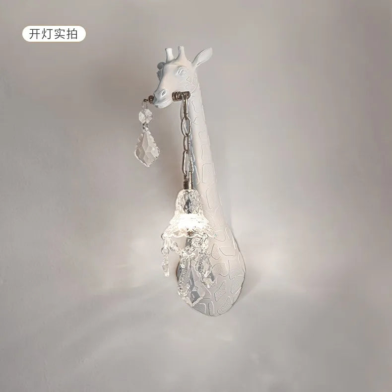 Giraffe wall sconce in resin and crystal with decorative led - view 3