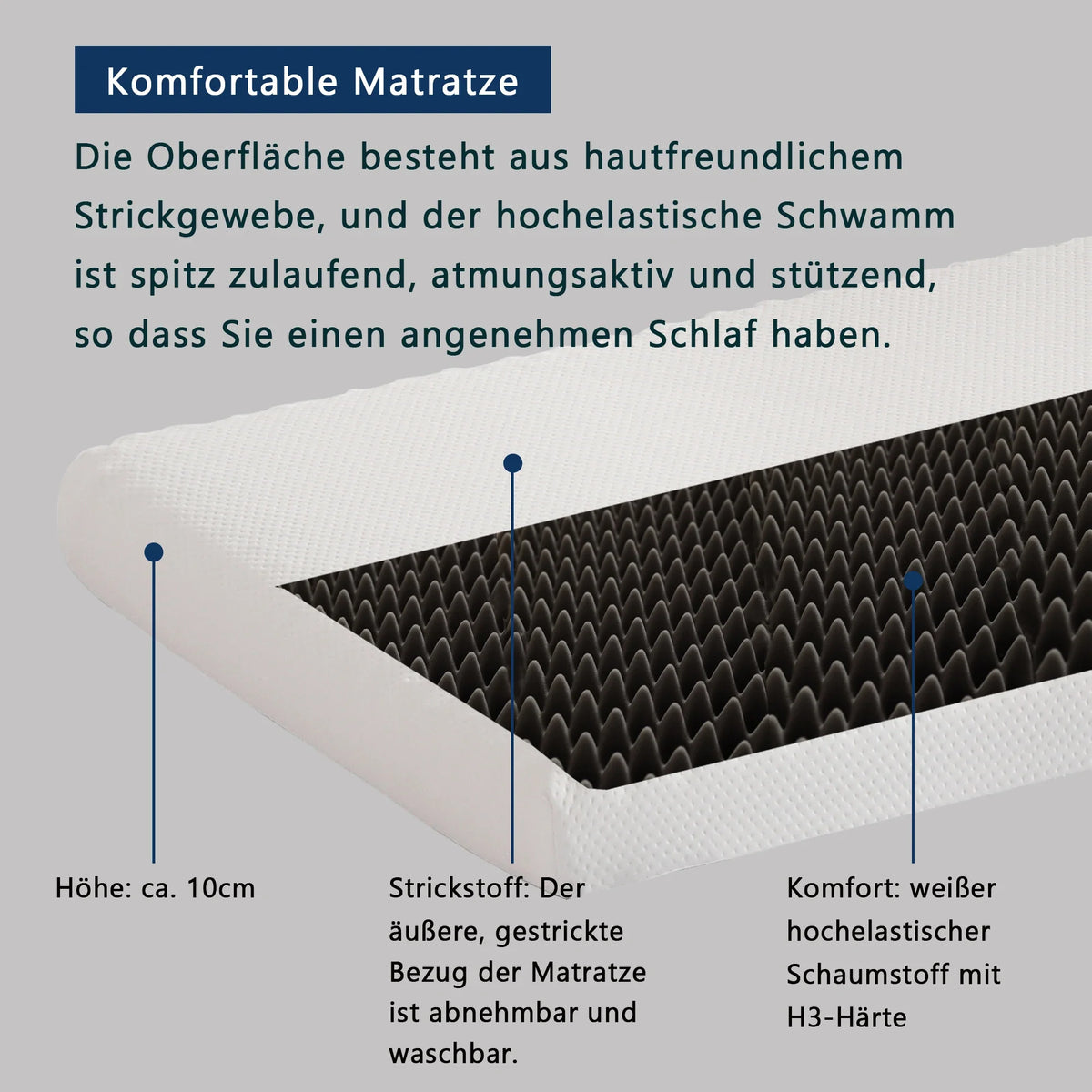 Comfortable Honeycomb Mattress, Bamboo Carbon Sponge Blend - view 2