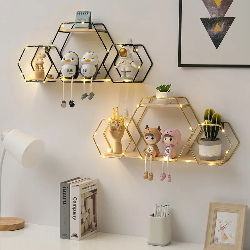 Creative wall shelf in iron for hanging cosmetic storage - view 2