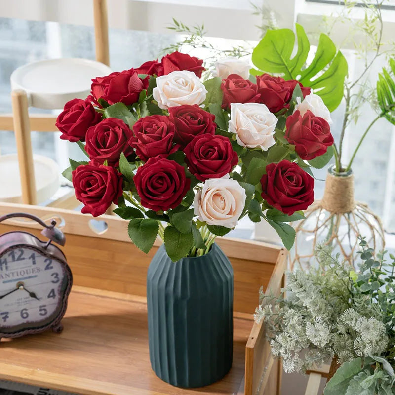 Bouquet of artificial silk flowers for wedding and decoration