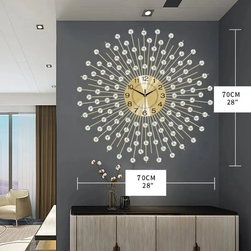 Wall clock in metal creative and silent design - 70CM