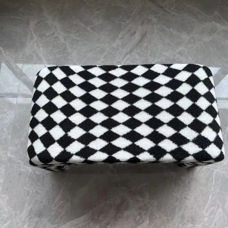 Nordic changing bench minimalist creative furniture in checker - view 6