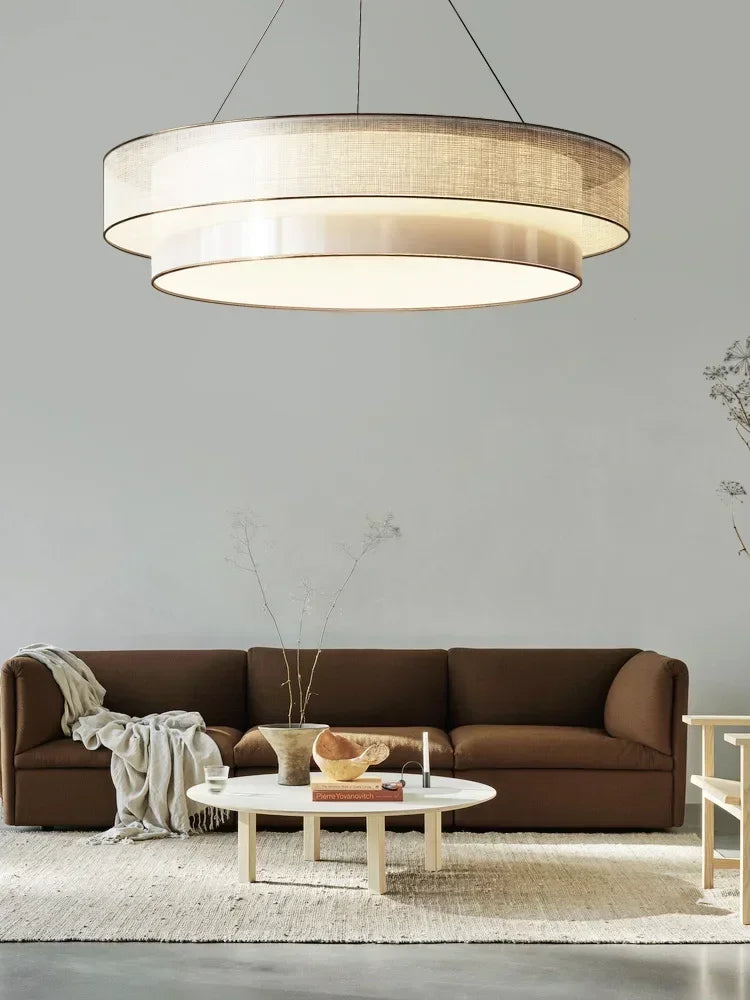 Chinese circular chandelier for elegant Zen lighting - view 2
