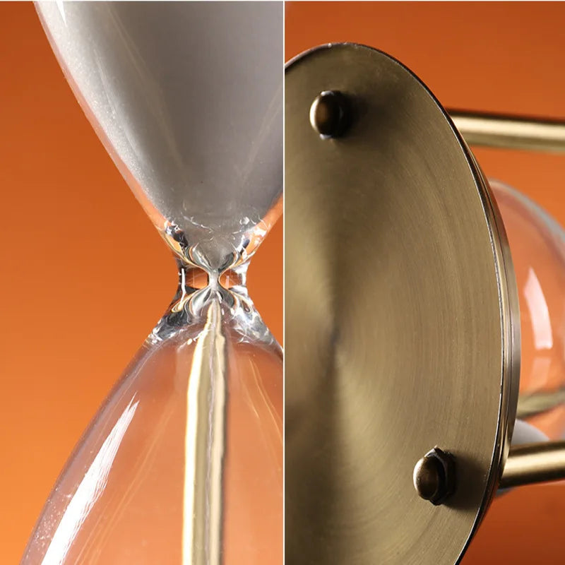 Vintage Nordic metal hourglass for artisanal decoration - view 4