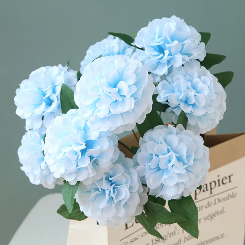 10 artificial dandelion bouquets for interior decoration and events - Light Blue