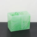 1pc Marble Effect Resin Toothbrush Holder, Luxury Nordic Style Toothbrush Stand, Multi-Compartment Bathroom Organizer, Elegant - Jade Green
