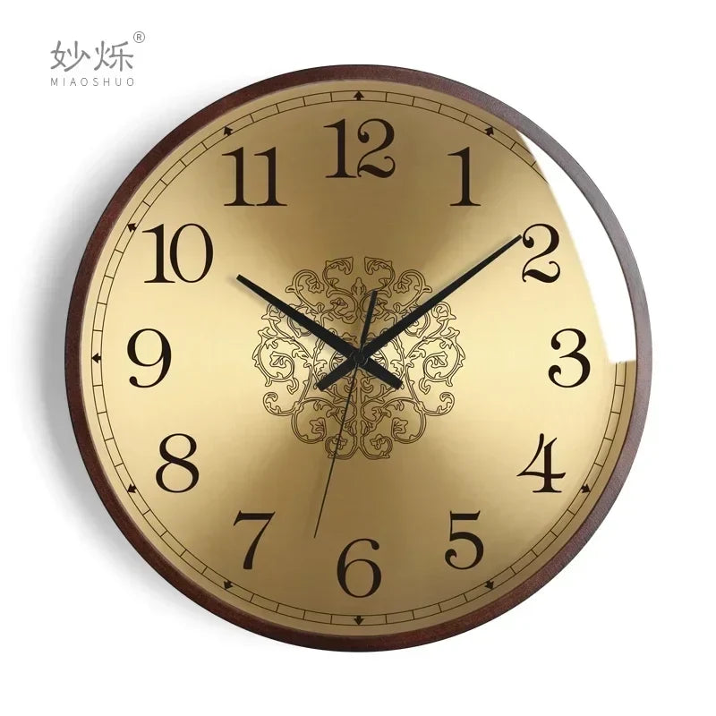 Modern design wall clock in wood silent luxury decorative gifts ideas - K / 16 inches