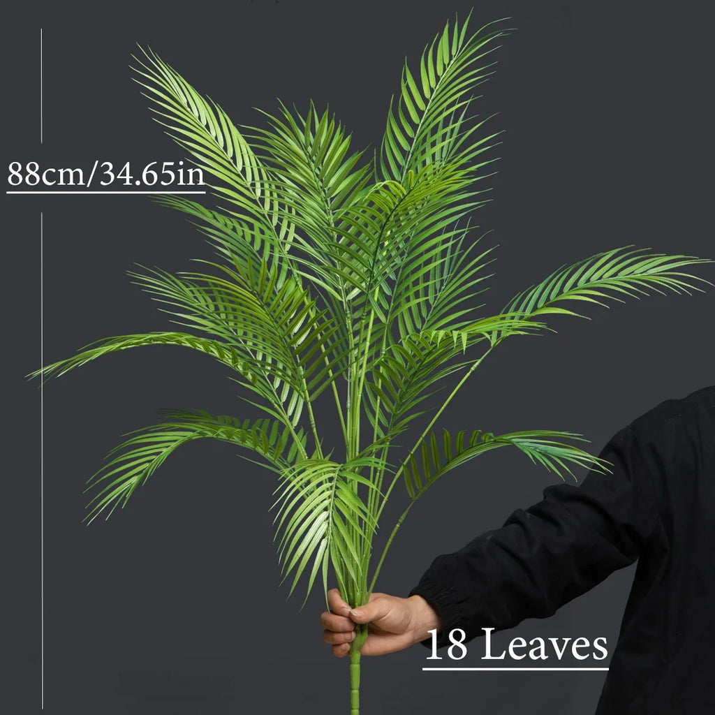 Large artificial palm with monstera leaves for outdoor decoration - One