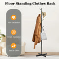 Self-supporting metal coat holder with 7 hooks for entry