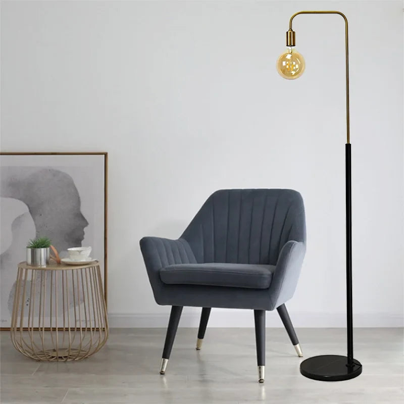 Retro brass floor lamp led minimalist creative design