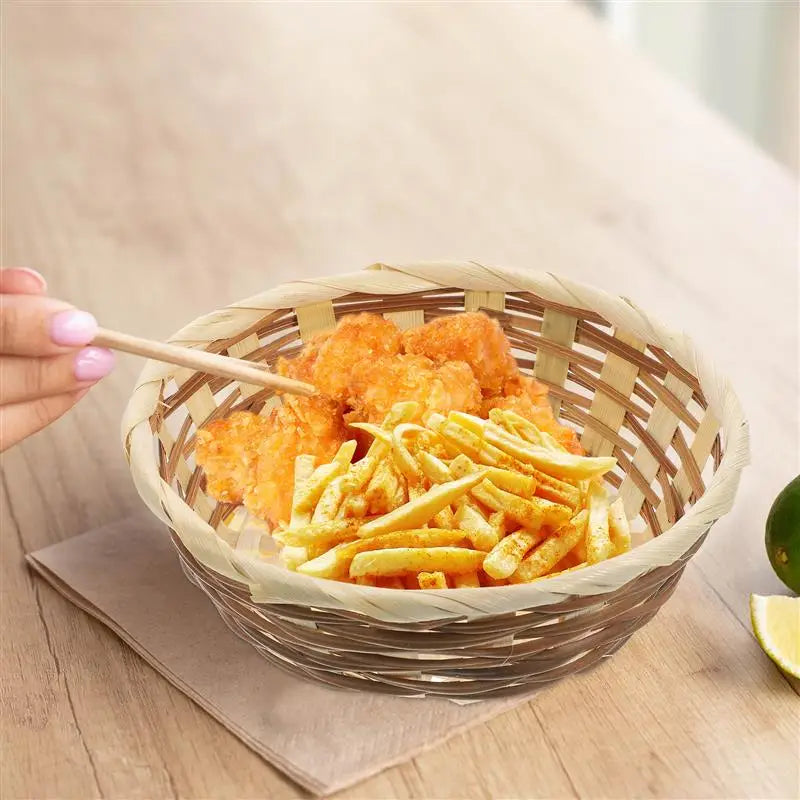 Set of 3 bamboo baskets for food storage and picnics - view 5
