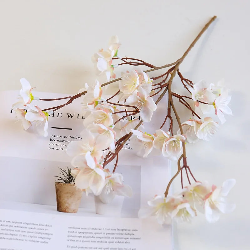 Artificial cherry flowers for decoration wedding DIY and garden - White / 41cm Long