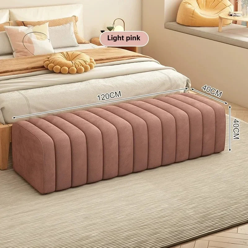 Modern design shoe bench with soft and comfortable footrest - Pink Length 120CM