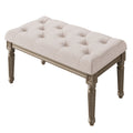 Beige Upholstered Bench Entryway Bedroom Dining Bench Wood Vanity Piano Shoe Bench,Ottoman Bench for Living Room Kitchen Hallway - Beige