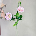 Artificial flowers two pink heads elegant interior decoration - Pink