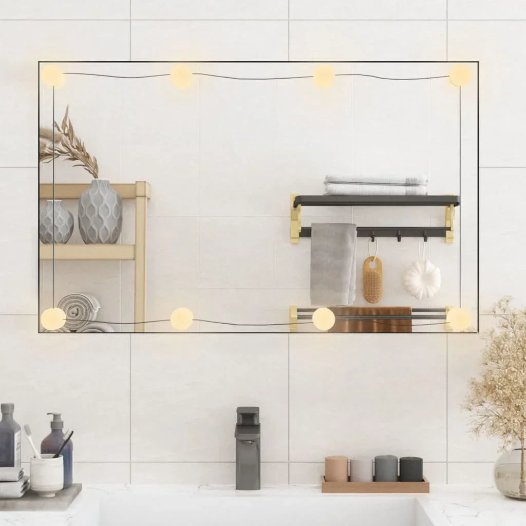 50x80 cm wall mirror with LED lights rectangular glass, home decoration wall Decker living room decoration - view 3