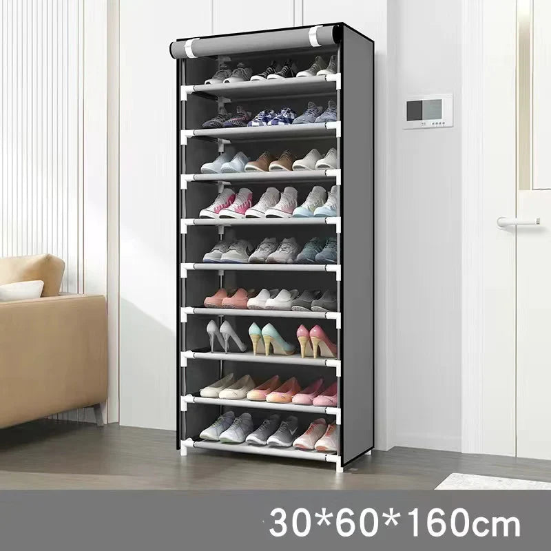 Practical and functional storage shoe shelf - 9 Gray Lever with Zipper