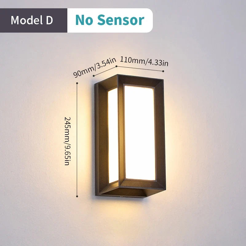 Outdoor led wall sconce with automatic motion sensor - ModelD NO Sensor / Cold white / AC85-265V
