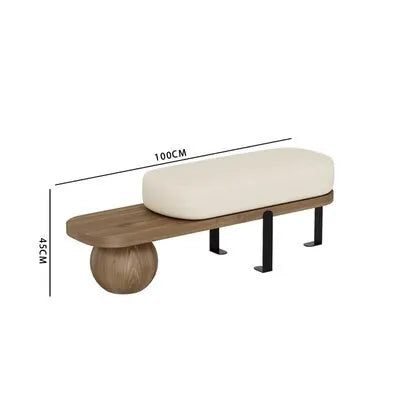 Nordic solid wood stool for shoes and rest - B 100 cm