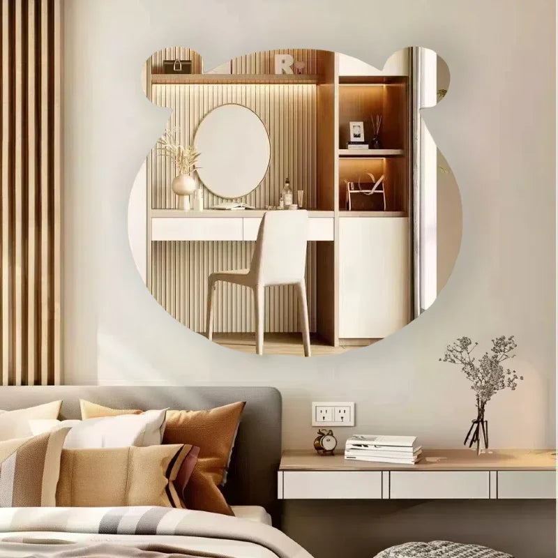 Bear Irregular Acrylic Shatterproof Mirrors, Non Glass Safety Mirror for Baby Kids Playroom and Kindergarten,Bedroom, Bathroom - view 2