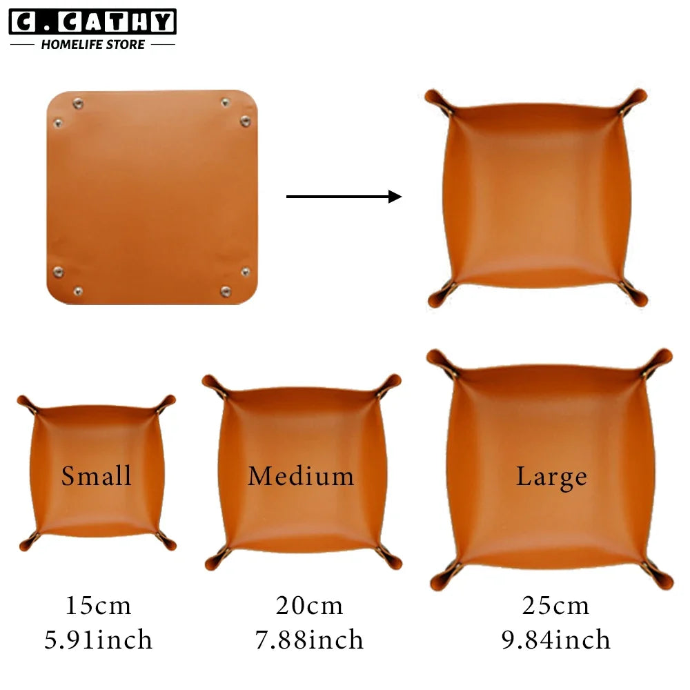 Foldable leather top for various storage and decoration - view 2
