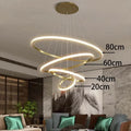 Modern three circle round chandelier elegant design - Gold-20-40-60-80 / White Light