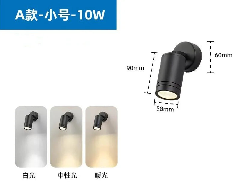 Wall sconce waterproof led adjustable perch for sign - A 10W / Neutral White 4000K