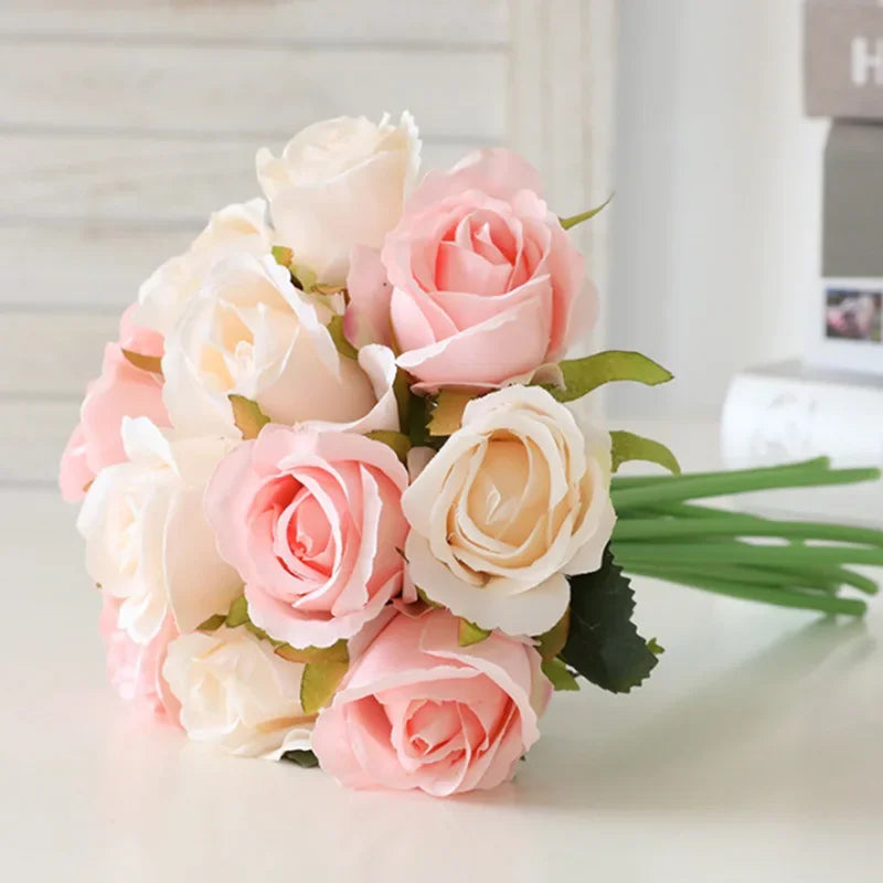 Bouquet of artificial silk rose wines floral decoration for table - view 2