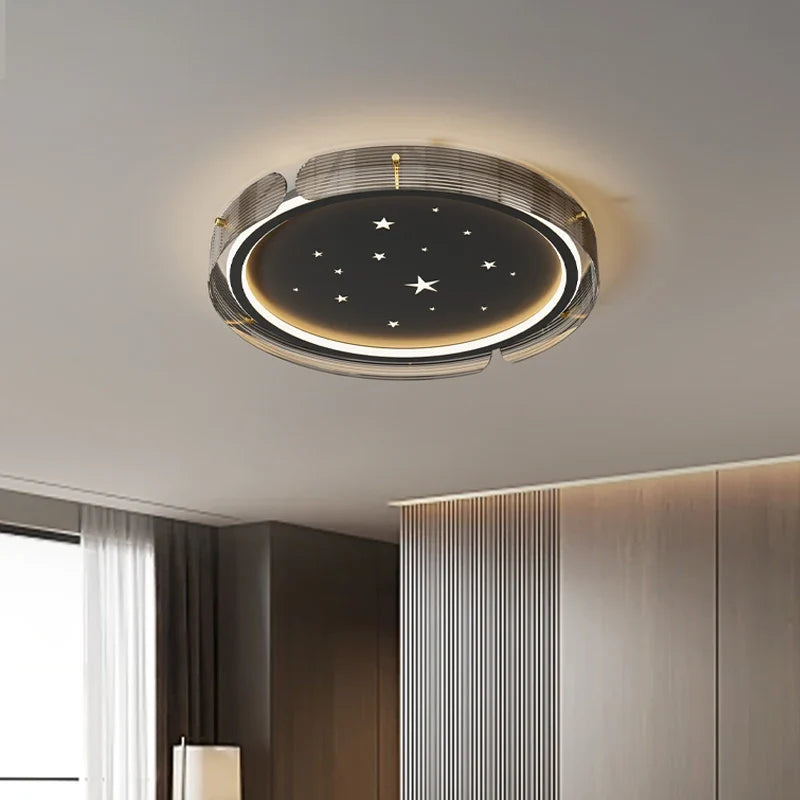 Minimalist led ceiling with starry sky and high-end design - view 4