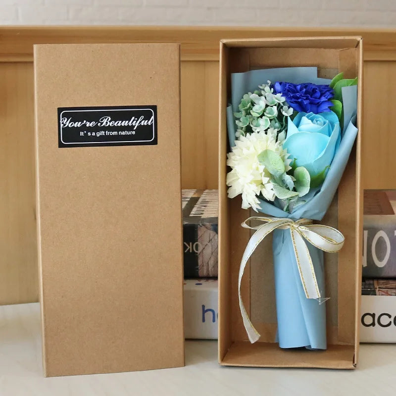 Pink soap in gift box for any occasion - Carnation-Blue