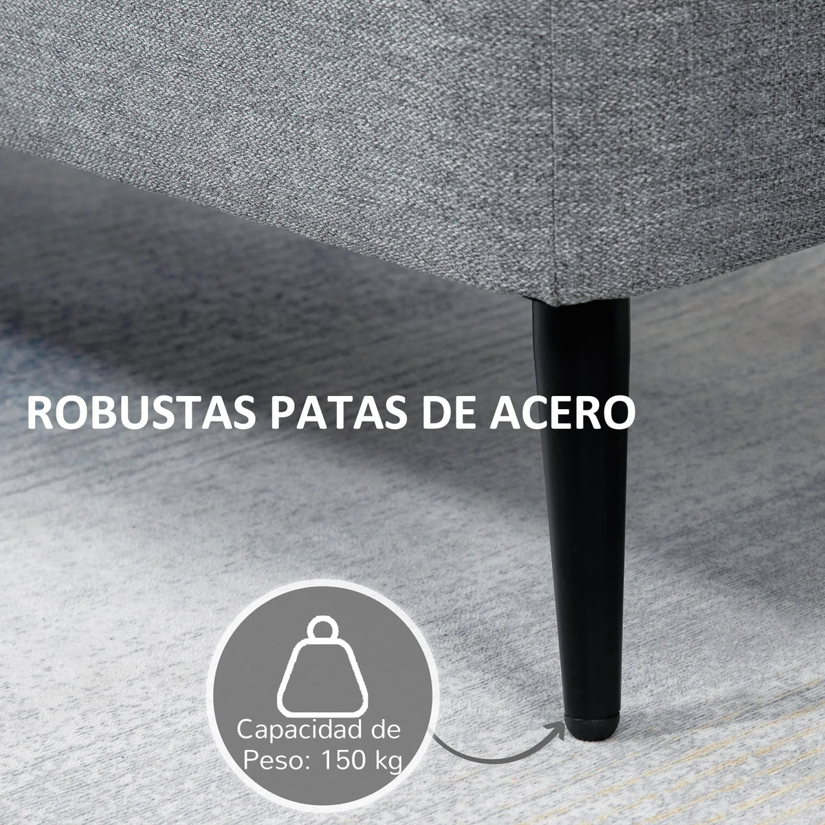 HOMCOM storage bench upholstered in linen with flip cover 101x38,5x44,5 cm - view 5