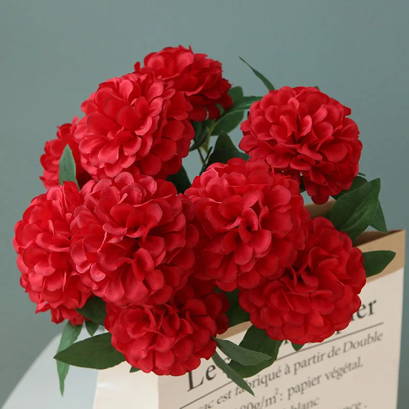 10 artificial dandelion bouquets for interior decoration and events - Red