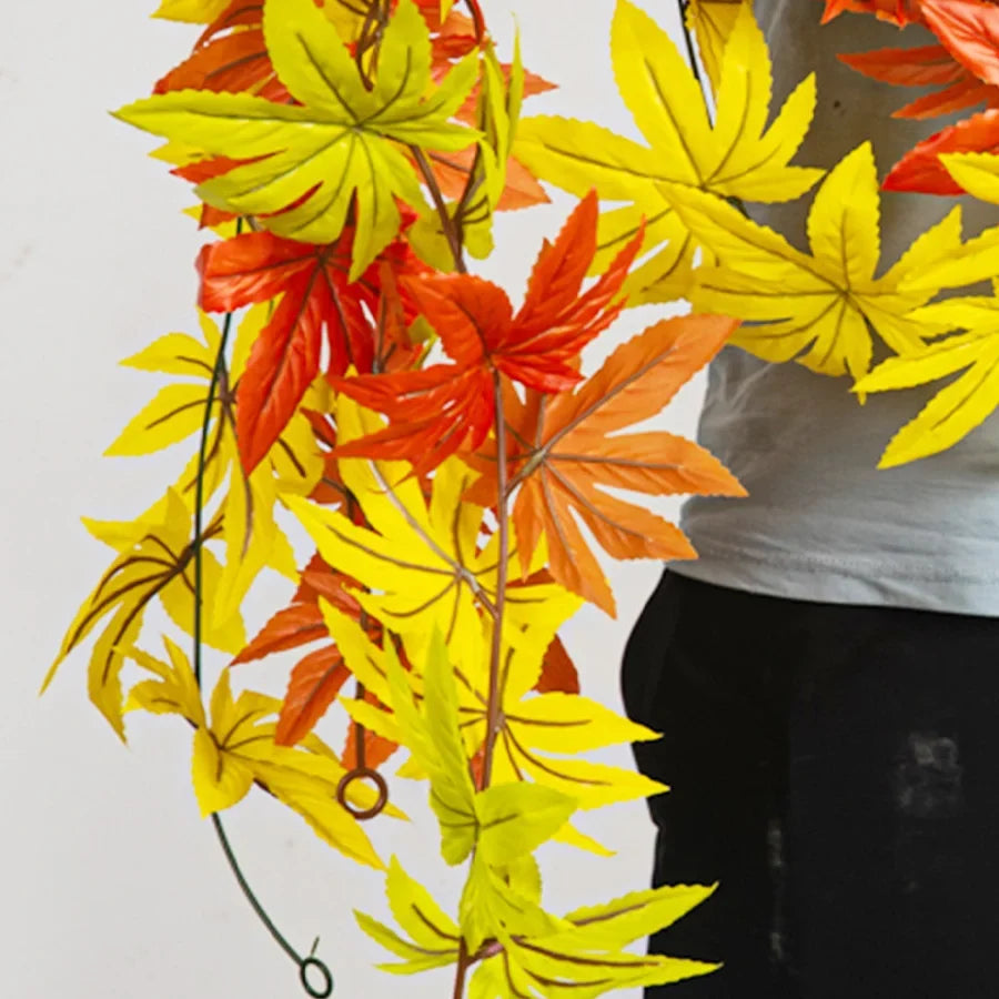 Artificial maple mural plants in autumn for festive decorations - view 6