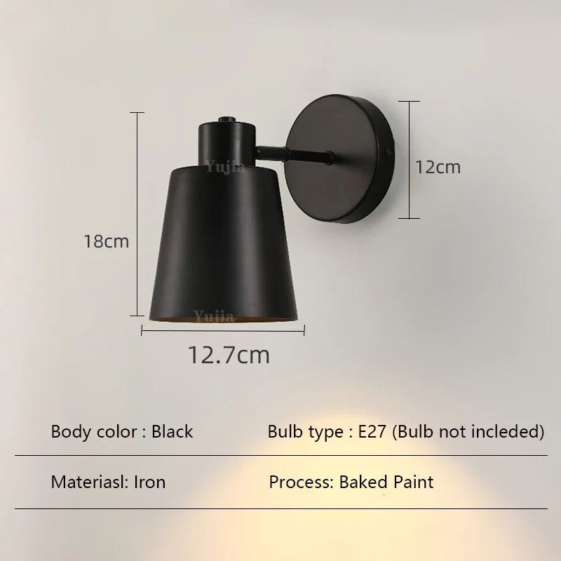 Vintage wall sconce adjustable for black brass interior decoration - One / Bulb Not Included