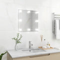 Wall mirror with decorative led glass square lighting - view 7