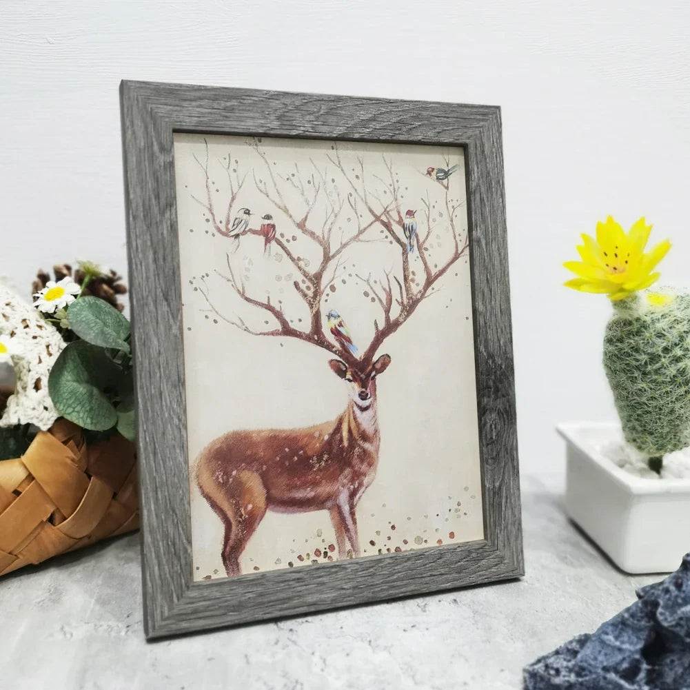 Retro wooden photo frame for office decoration - Retro Gray / 20X25cm 10 pouces