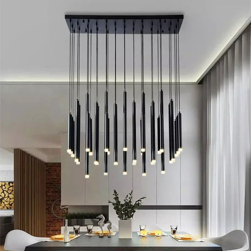 Modern water drop chandelier for interior lighting 2024 - Black / 33 Heads / RC Dimming Remote