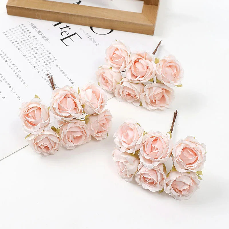 Mini bouquet of artificial rose wines for floral decoration - view 6