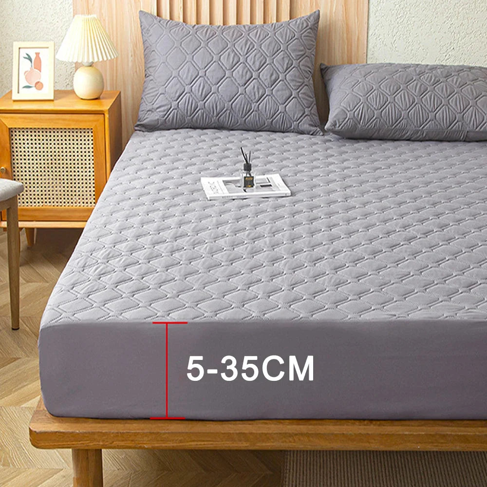 Waterproof Cotton Mattress Cover, Throw Fitted Sheet, Bed Replacement Protector, Single, Double, 140, 160, Muti Size Bed Sheets - view 3