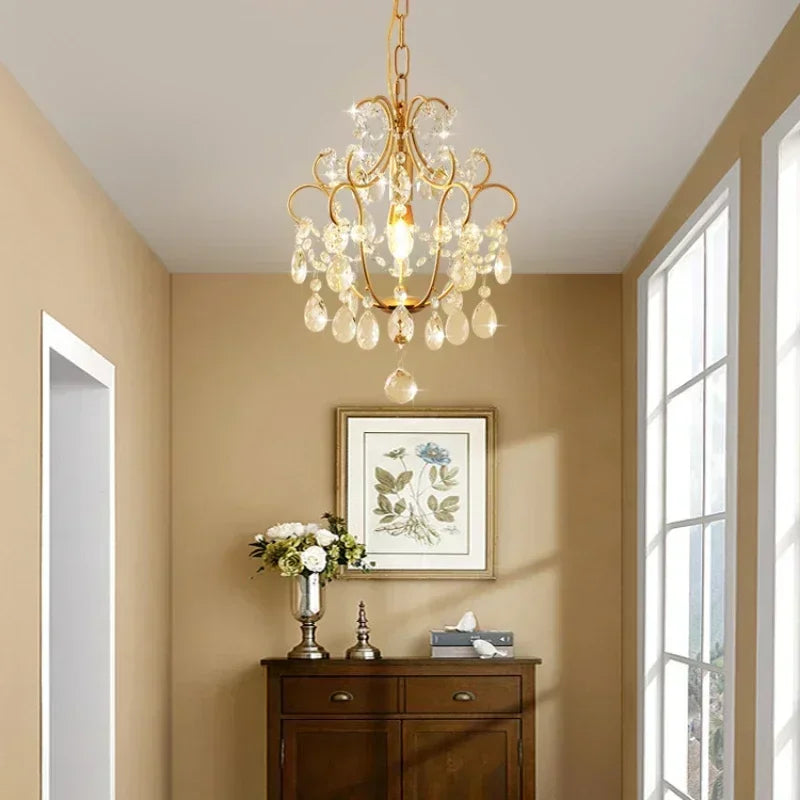 Retro led chandelier in crystal for elegant interior decoration - view 2