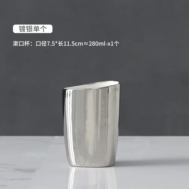 Ceramic bathroom accessories for interior decoration - Silver Cup