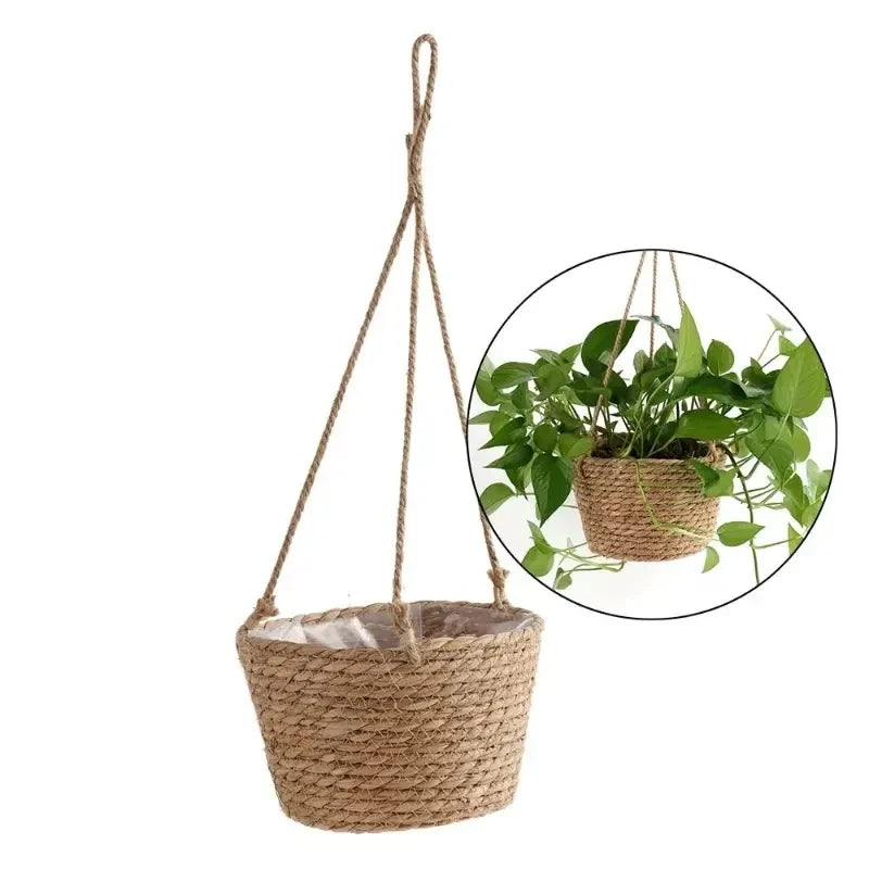 Classic Macrame Jute Rope Hanging Planter, Indoor Outdoor - view 2