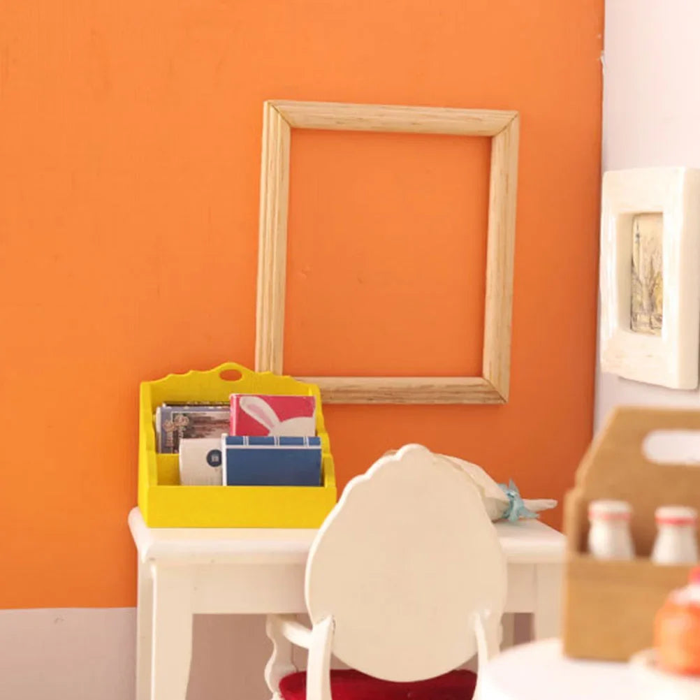 Miniature wooden picture frame for decorative doll house - view 3